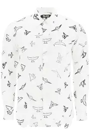 [COMME DES GARCONS BLACK] Shirt With Inside Out Insert S White