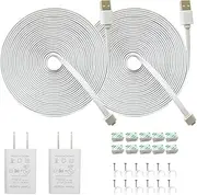 26 FT Weatherproof Power Extension Cable Charger for Wyze Cam V3,WyzeCam Outdoor,Arlo Pro 2/Essential,Eufy,Simpliisafe,Furbo Dog,KasaCam,Yi Camera,Charging Cord with Adapter for Security Camera 2 Pack