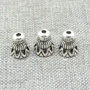 10pcs of 925 Sterling Silver Guru Cone Bead Caps for Tassel Jewelry Making