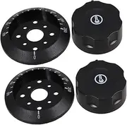 TOBBOMEY 2pcs Thermostat Switch Fryer Gas Valve Knob Gas Valve Control Knob Black Plastic