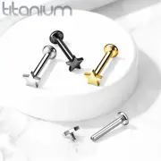 Implant Grade titanium Internally Threaded Star Top Labret Stud Ear Cartilage