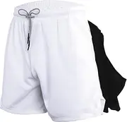 [WSLCN] Men Running Shorts with Towel Loop Quick Dry Exercise Shorts for Gym Workout