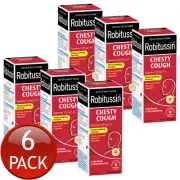 6 x Robitussin Chesty Throat Congestion Soothing Relief Cough Liquid Syrup 200mL
