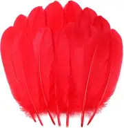 Ballinger Big Red Goose Feathers - 120Pcs 6-8inch Bulk for DIY