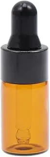 50pcs Dropper Empty Bottles Glass Sub Bottle 3ml Dark Brown Pattern Syrup Dispenser