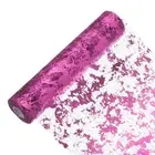 49 Feet Table Runner, Sequin Gold Foil Thin Mesh Metallic Table Runner, Rose Red