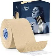 Sensitive Kinesiology Tape with Gentle Adhesion | Hypoallergenic Water Resistant K Tape | For Sensitive Skin, Elderly or Children | Gentle To Remove | 1 Roll of Uncut 5cm Wide Muscle Tape