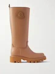 [Moncler] Moncler - Kickstream Pvc And Shell Knee Boots - Brown - IT38 IT 38 Brown