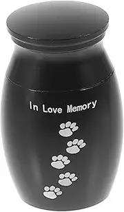Pet Urn Pet Hair Keepsake Container Urn for Dog Carrier Crate Slot Mugs Dog Casket Cat Remembrance Chain Themed Coffin Pet Caskets for Small Dogs Litter Keepsake Urns Alloy Black