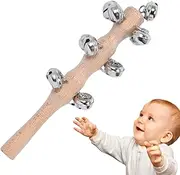 Hand Shaker Bells - Percussion Rattle Musical Shaker Toy | Jingle Bells Stick with Wooden Handle for Dancing Concerts Stage Performance Birthday