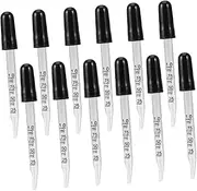 HEALEEP 12pcs Glass Droppers Curved Head Pipettes 0.25ml-1ml Scale Dishwasher Safe for