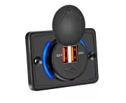 Dual Qc3.0 Usb Port Car Fast Charger 3.1a 12/24v Socket Power Outlet Panel Caravan Rv