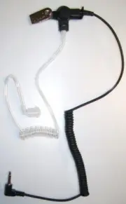 SWAT Style Listen Only Acoustic Tube Headset 3.5 mm Plug Pin for Speaker Mics