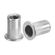 1/4-20 Rivet Nuts, 30pcs 304 Stainless Steel Flat Head Threaded Insert Nuts