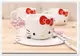 ♥小花花日本精品♥Hello Kitty貓臉紅蝴蝶結造型 陶瓷 咖啡杯 下午茶 杯11215301