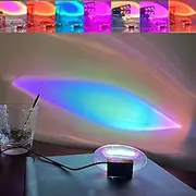 [Generic] Angel Eyes Projection Night Light, Rainbow & Crystal LED Lamp, Decorative Table Lamp, Angel Eye Aura Projector, Sunset Lamp for Bedroom & Party Decor