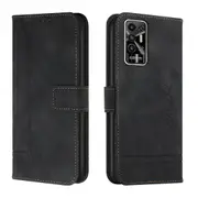 Closure Case with Flip Wallet Stand Function Cover for Tecno Pova 2 - Black