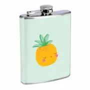 Happy Pineapple Em1 Flask 8oz Stainless Steel Hip Drinking Whiskey