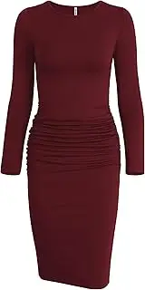 [Missufe] Women's Ruched Casual Sheath T-Shirt Dress