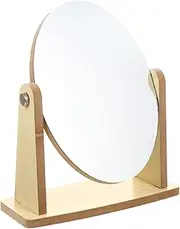 IWOWHERO 1pc Folding Rotating Mirror Round Makeup Mirror Tabletop Mirror Dressing Table Mirror Portable Vanity Mirror Makeup Mirror Ornament Vintage Vanity Mirror Dressing Mirror Glass