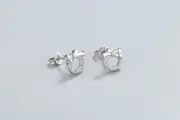 Pave 1.0 Cts Cubic Zirconia Silver Halo Wreath Ring Stud Earrings