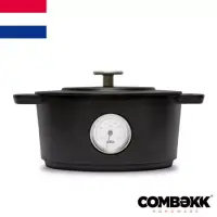 在飛比找博客來優惠-荷蘭【Combekk】黑系溫度計鑄鐵鍋24cm
