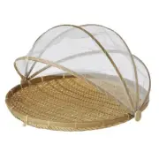 NEW DAVIS & WADDELL COLLAPSIBLE MESH FOOD COVER WITH BAMBOO TRAY 42cm