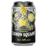 Brookvale Union Vodka Lemon Squash Mixed Drink, Zesty & Refreshing Finish, 6% AB
