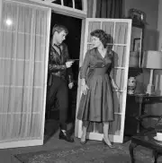 Keir Dullea as German Pilot and Maureen O Hara as Mrs Miniver - 1959 Old Photo