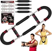 Twister Arm Trainer, Adjustable Twister Arm Chest Exerciser with 4 Spring & Training Poster for Men & Women, Detachable Power Twister Home Fitness Equipment for Enhancing Upper Body Muscle -Red
