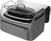 Slow Cooker Bags,Cook Pot Carrier Slow Cooker Travel Bag - Waterproof Portable Tote with Accessory Pocket, Easy Clean Lining Storage Organizer for Travel
