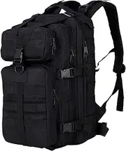 Wesoke 35L Military Tactical Backpack, Molle Army 3 Day Assault Pack Bug Out Bag Backpacks, Camping Hiking Rucksack Treeking Daypack for Men and Women, Black
