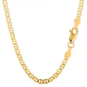 14K Yellow Gold Filled Solid Mariner Chain Necklace, 4.5 mm Wide