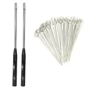 2PCS Reusable Inoculating Loop Holders with 50Pcs 10UL Nichrome Needle Tips K9Q4