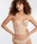 Dominique Brie Strapless Backless Bustier Bra NWT Size 36C Mocha
