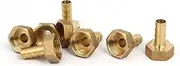 uxcell G 1/2 Female Thread 10mm Dia Hose Brass Barb Pipe Connectors Joint Fittings 8pcs
