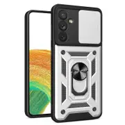 For Samsung Galaxy A34 5G Shockproof TPU+PC Case Ring Kickstand Slide Camera Protector Back Cover