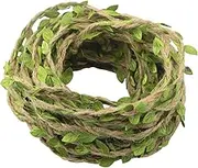 BLLNDX Artificial Vine Green Leaf Hemp Rope 32.8ft Decorative Rope for Safari Jungle Fairy Party Enchanted Forest Rustic Wedding Home Decoration