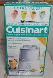 Cuisinart Frozen Yogurt/Ice Cream/Sorbet Maker Model CIM-20PC Brand New!