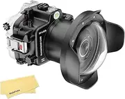 Seafrogs Underwater Housing for Canon EOS R50, 40M Waterproof Case with WA005F Dome Port Kit, Waterproof Scuba Diving Case for Canon R50+ EF 17-40mm f/4L, EF 85mm Lenses