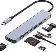 USB C Hub 7 in 1 USB C Dongle 4K HDMI,100W PD Charging,USB-C & 2 USB-A 5Gbps Data Ports, SD/TF Card Reader,USB C Multiport Hub for MacBook Pro/Air, iPad Pro iPhone 15 Pro/Pro Max XPS Thinkpad