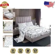 Deep Pocket Kids Airplane Bedding Set - Lightweight Twin Sheet Set in Blue