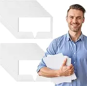 50Pcs White 2 Pocket Folders Glossy Paper Folders Fit Letter Size Paper, Presentation Folders with Folders for School Students, Businessmen, Home and Office Workers