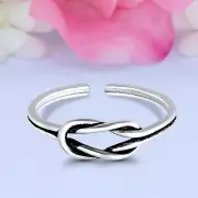 6mm Knot Band 925 Sterling Silver Toe Ring Thin Adjustable Toe Ring