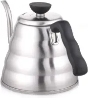 Hario VKB-100HSV Buono Kettle, Silver Size Name:1 Liters Style Name:Gooseneck