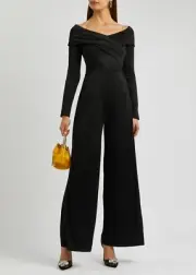 NWT Diane Von Furstenberg DVF Lucien Dressy Jumpsuit 6U.S. Black MSRP$440