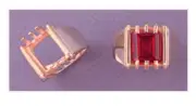 10x8 or 12x10mm Emerald 14kt White or Yellow Gold Inset Ring Setting Sz 9-12