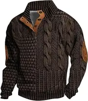 [Generic] Big and Tall Mens Pullover Hoodie Sweatshirt 1/4 Top Button Long Sleeve Jacket Outdoor Fashion Sweater Colla Jumpsuits Men