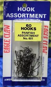 Eagle Claw Panfish Assortment Hooks Bronze Finish No. 601 60 Count