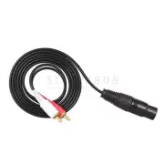 5Ft Stereo Audio Splitter Patch Y Cable Cord 1 XLR Female to 2 RCA Male Plug